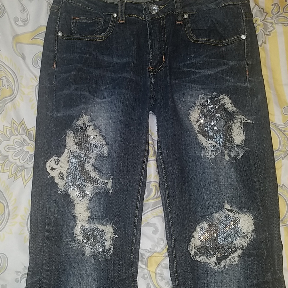 Sequin jeans